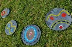 Bijou de jardin, pas japonais série 1, mosaïque et béton